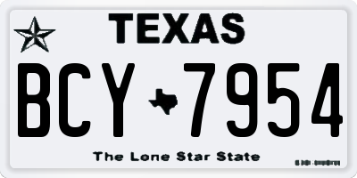 TX license plate BCY7954