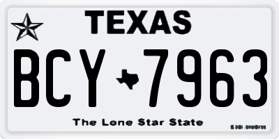 TX license plate BCY7963
