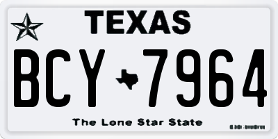 TX license plate BCY7964