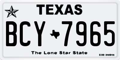 TX license plate BCY7965