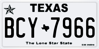 TX license plate BCY7966
