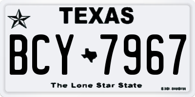 TX license plate BCY7967