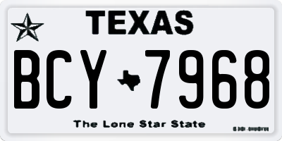 TX license plate BCY7968
