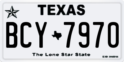TX license plate BCY7970