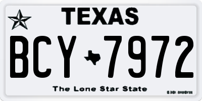 TX license plate BCY7972