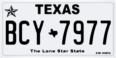 TX license plate BCY7977