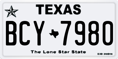 TX license plate BCY7980