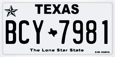 TX license plate BCY7981