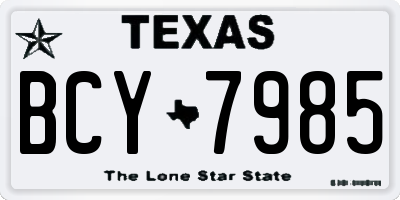 TX license plate BCY7985