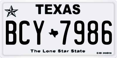 TX license plate BCY7986