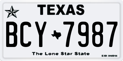 TX license plate BCY7987