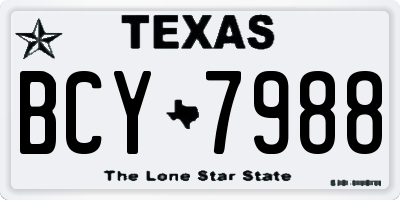 TX license plate BCY7988