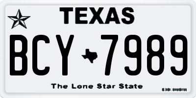 TX license plate BCY7989