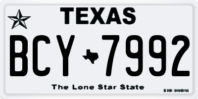 TX license plate BCY7992