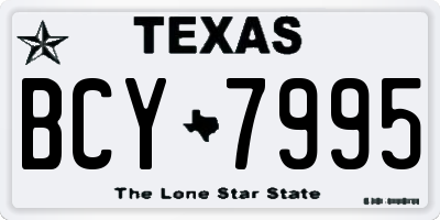 TX license plate BCY7995