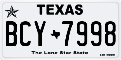 TX license plate BCY7998