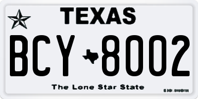 TX license plate BCY8002
