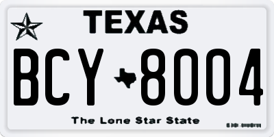 TX license plate BCY8004