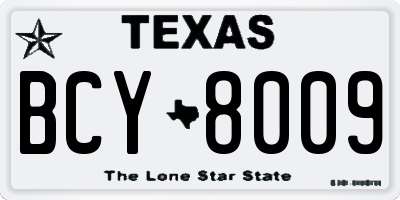 TX license plate BCY8009