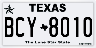 TX license plate BCY8010
