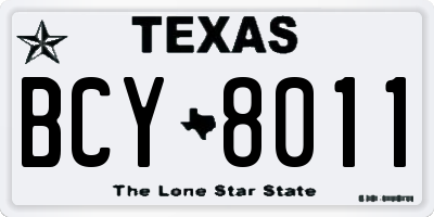 TX license plate BCY8011