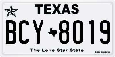TX license plate BCY8019
