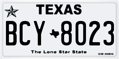 TX license plate BCY8023