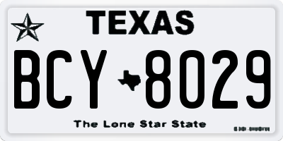 TX license plate BCY8029