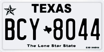 TX license plate BCY8044