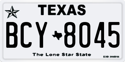 TX license plate BCY8045