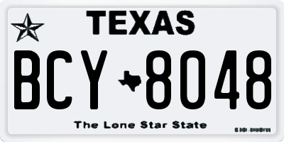 TX license plate BCY8048