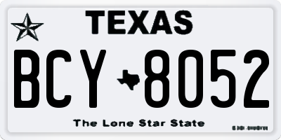 TX license plate BCY8052