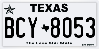 TX license plate BCY8053