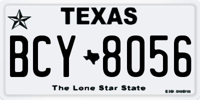 TX license plate BCY8056