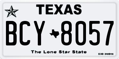 TX license plate BCY8057