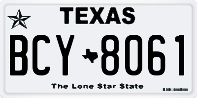 TX license plate BCY8061