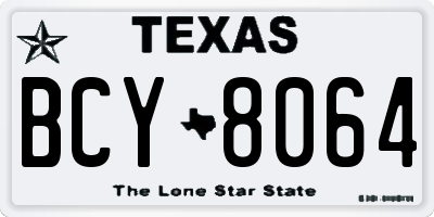 TX license plate BCY8064