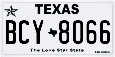 TX license plate BCY8066