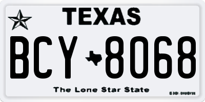 TX license plate BCY8068