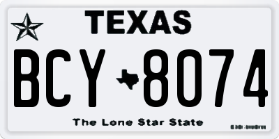 TX license plate BCY8074