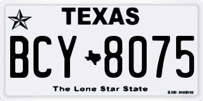 TX license plate BCY8075