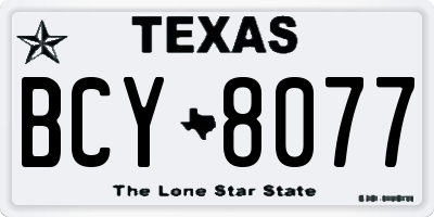 TX license plate BCY8077