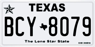 TX license plate BCY8079