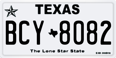 TX license plate BCY8082