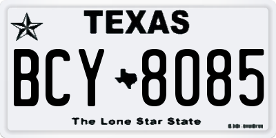 TX license plate BCY8085
