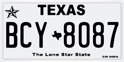 TX license plate BCY8087