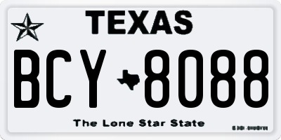 TX license plate BCY8088