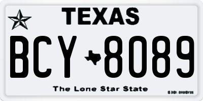 TX license plate BCY8089