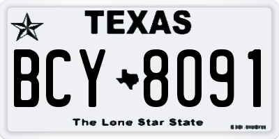 TX license plate BCY8091