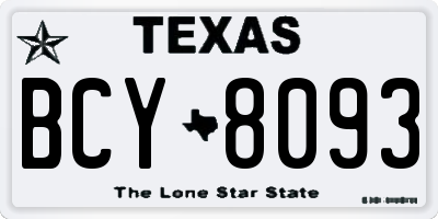 TX license plate BCY8093